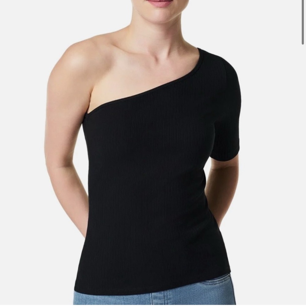 Spanx® Womens  Stretch Rib One-Shoulder Top, Black